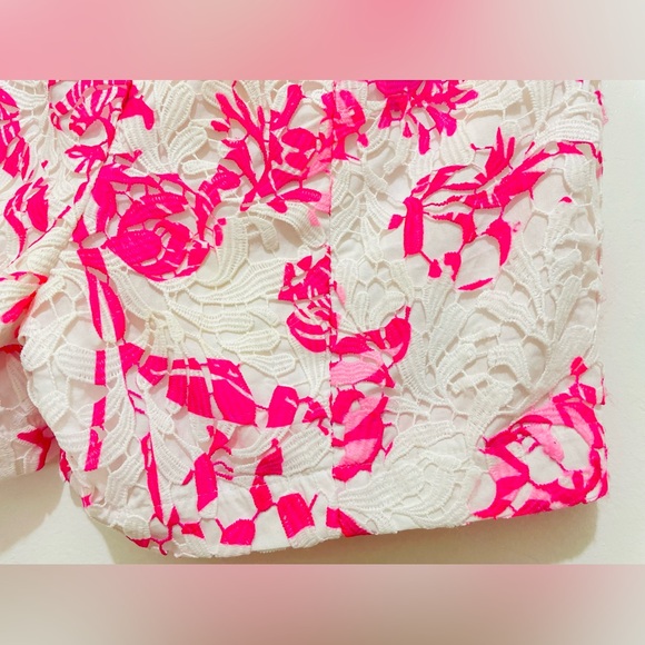 NEW LILLY PULITZER RESORT WHITE CALIENTE KELLY LACE SHORTS SIZE 00. - Picture 8 of 17